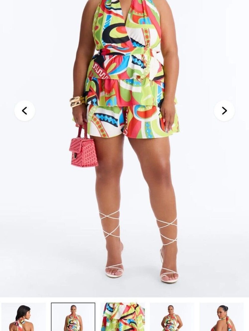 Fashion Nova Womens Plus Size 2X Rina Ruffle Backless Romper